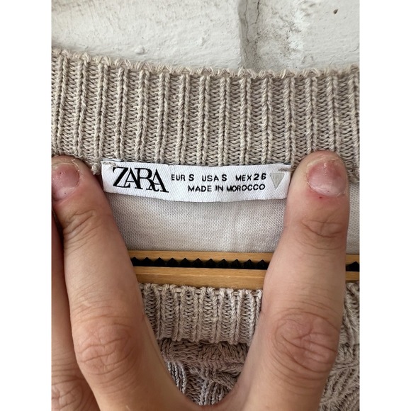 ZARA‎ Layered Docking Cable Braid Size Large Beige white 3-0815S - Picture 4 of 9